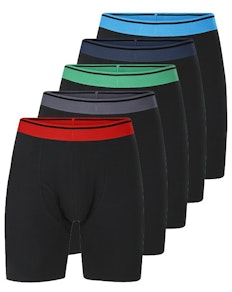 Bigdude 5 Pack Keyhole Boxer Shorts Black